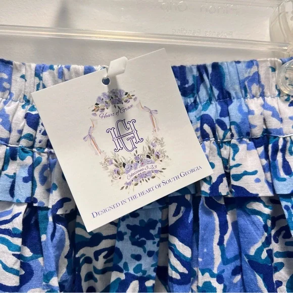 NWT Heart of Grace Blue & White Floral Tiered Maxi Skirt Size M - Picture 3 of 5